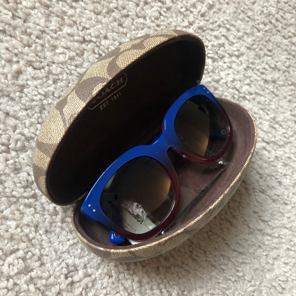 Coach women’s blue and red gradient sunglasses